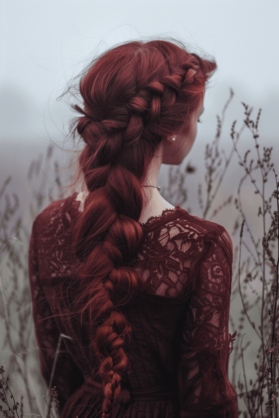 Burgundy Braided Elegance