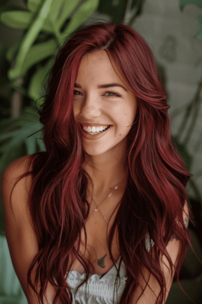 65 Long Burgundy Hairstyles To Shine In 2024