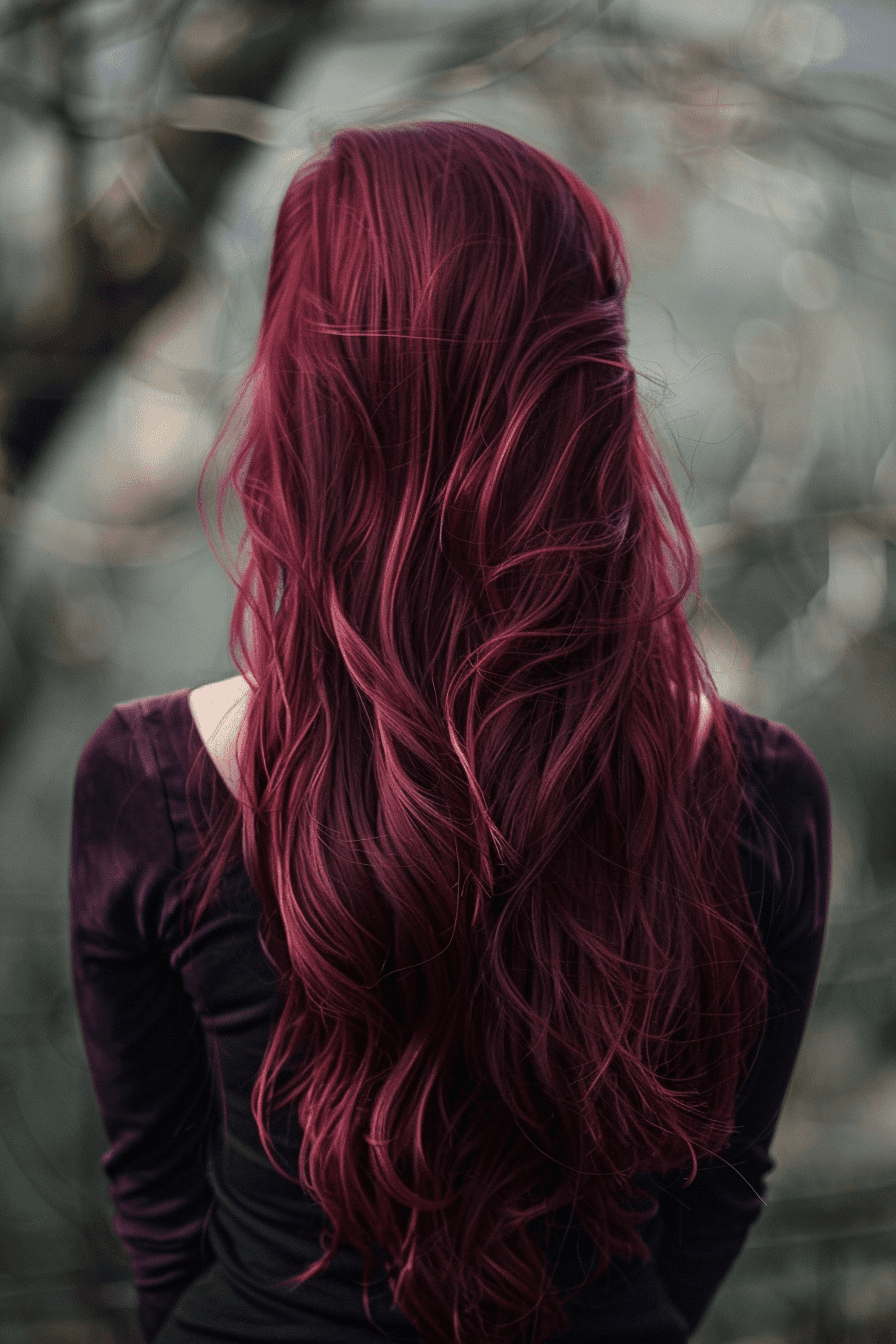 Burgundy Waves of Elegance