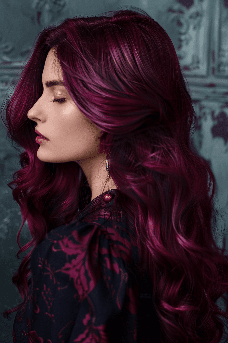 Burgundy Waves of Glamour