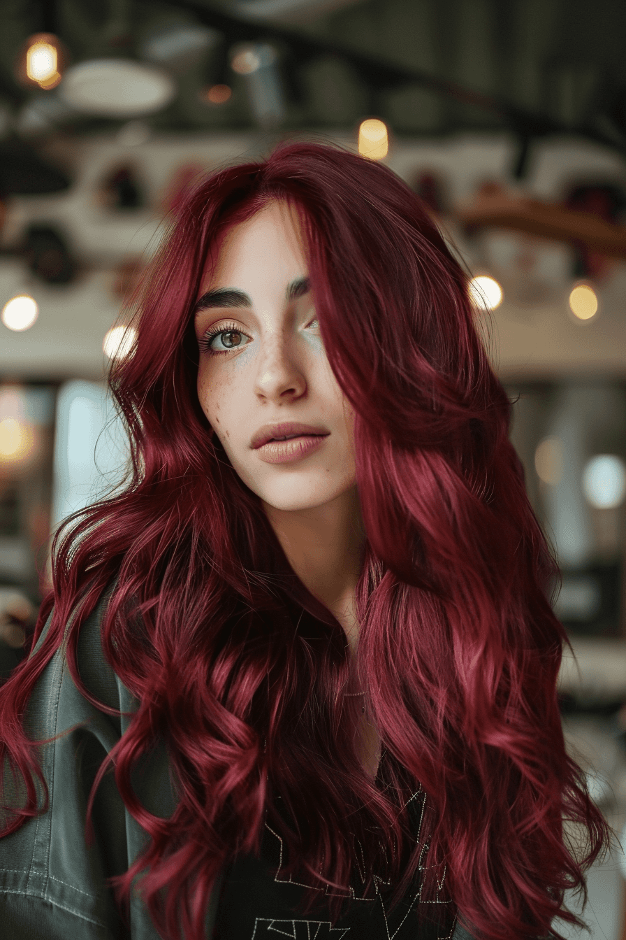 Burgundy Waves of Glamour