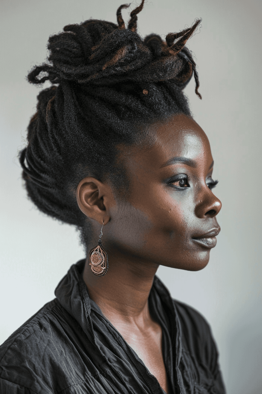 Elegant Dreadlock Updo Majesty