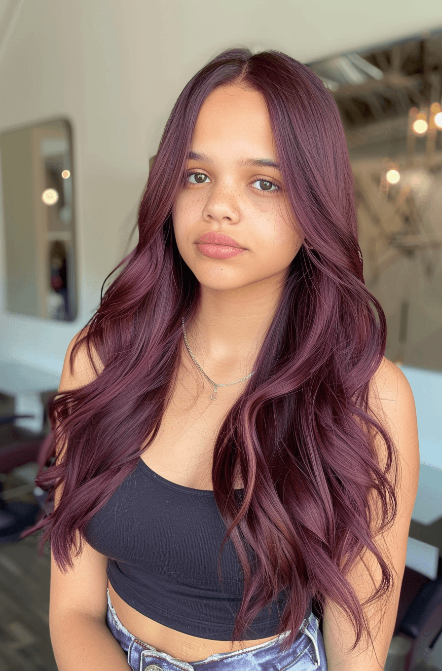 Radiant Burgundy Waves