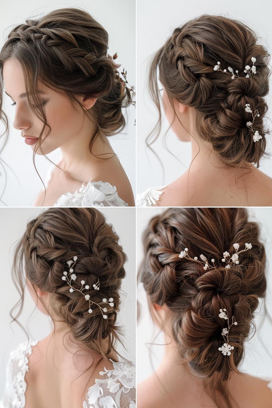 Braided Elegance with Flowers