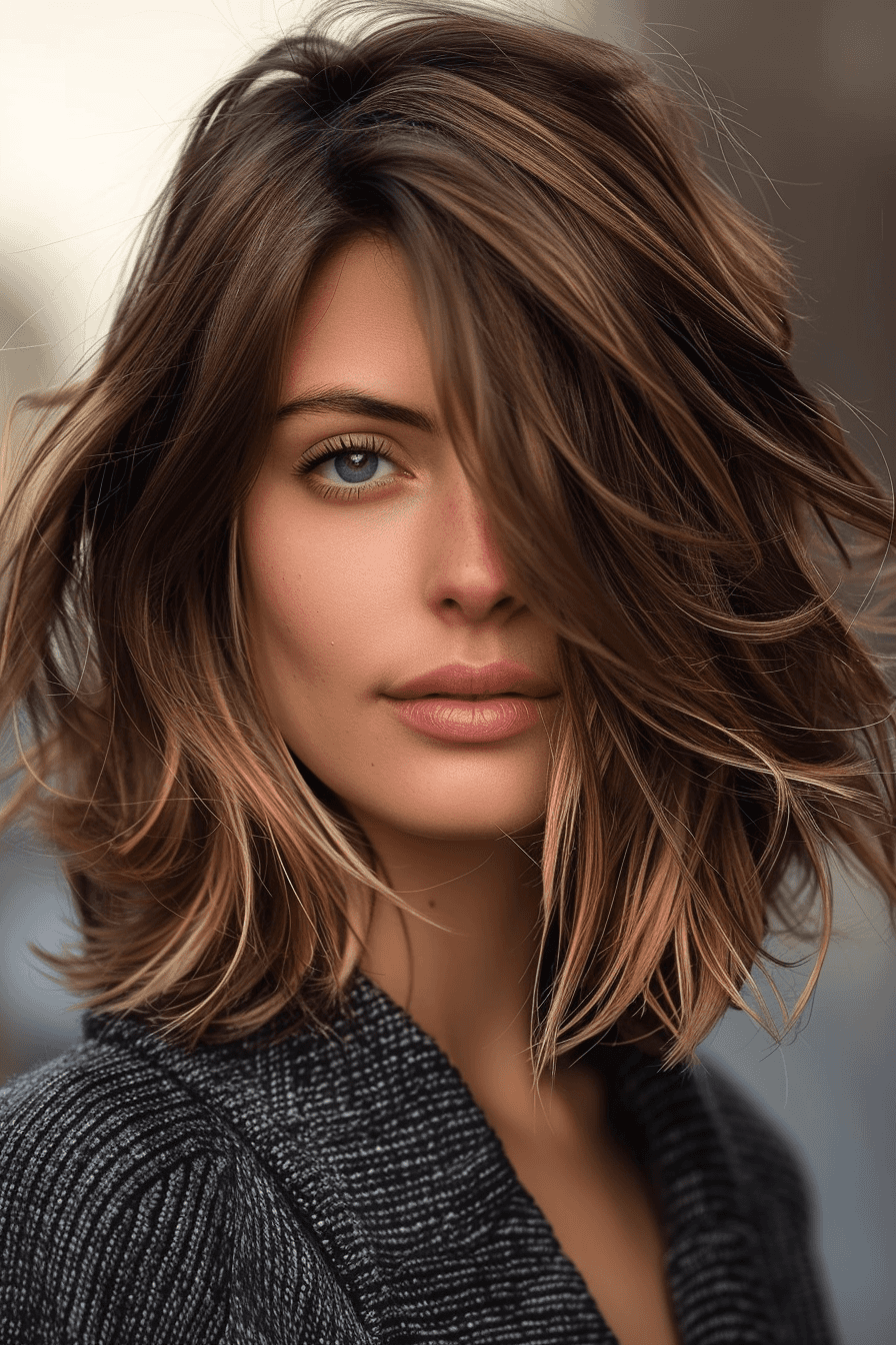 Chic Caramel Wavy Bob