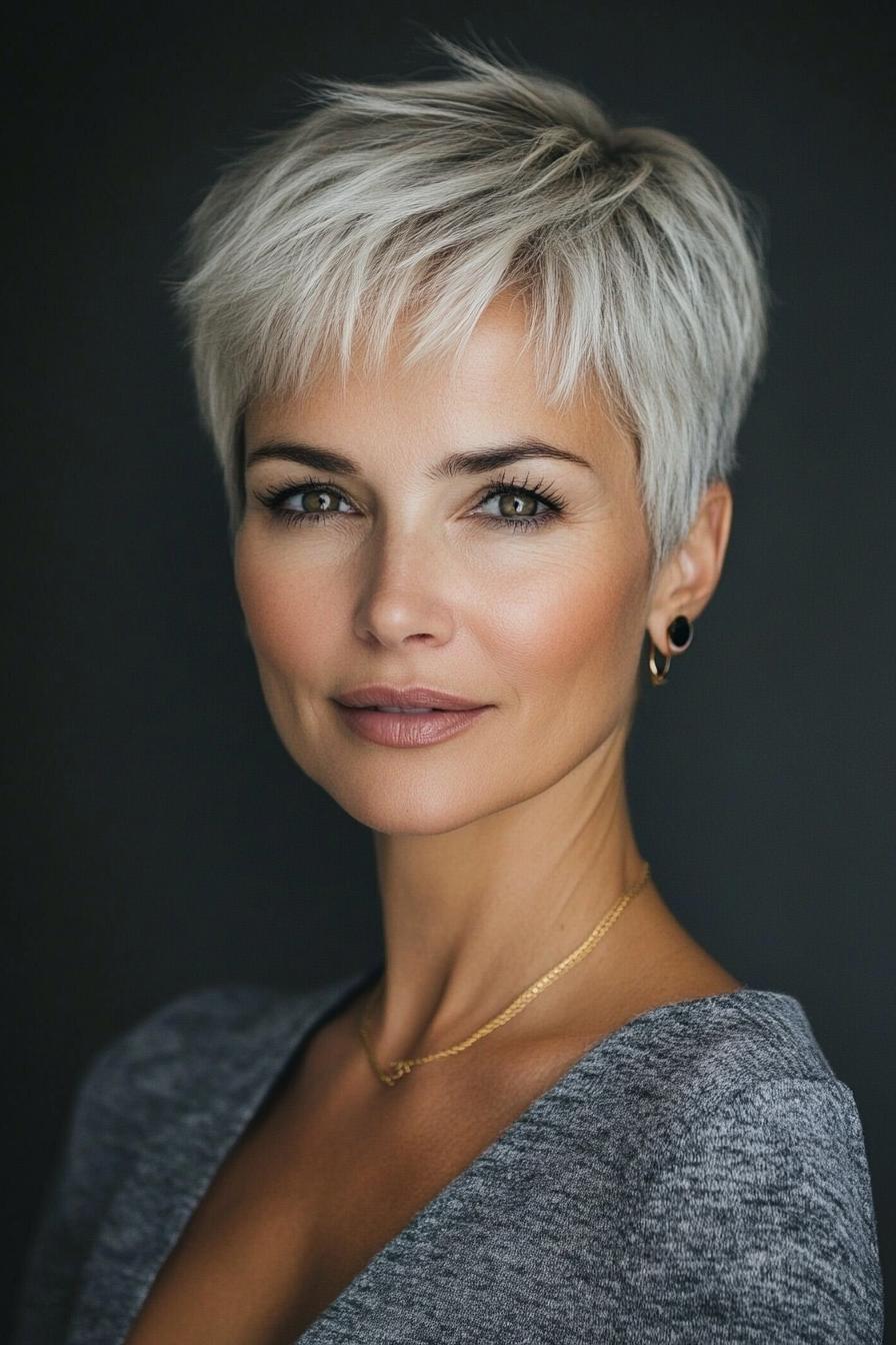 Bold Platinum Pixie Glam