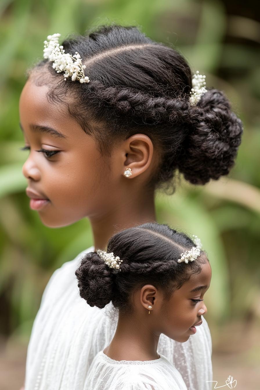 Braided Elegance with Flowers