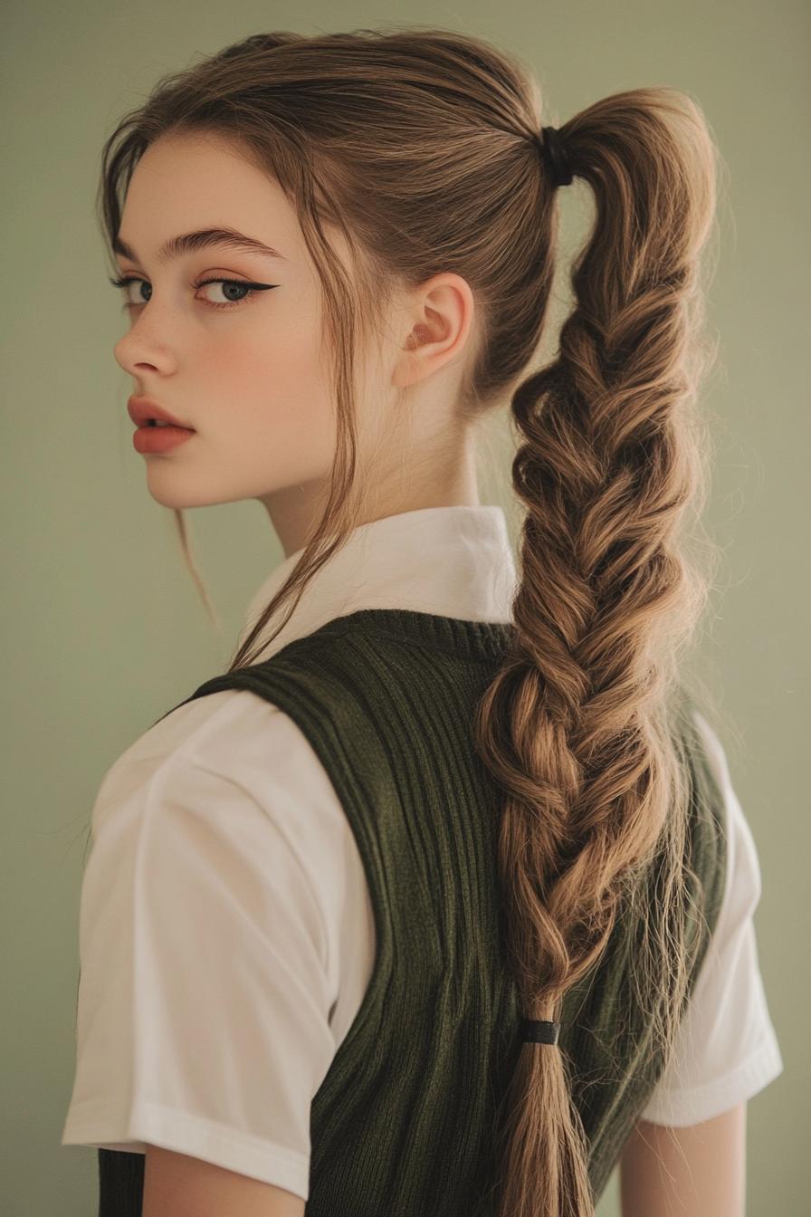 Braided High Ponytail Glam