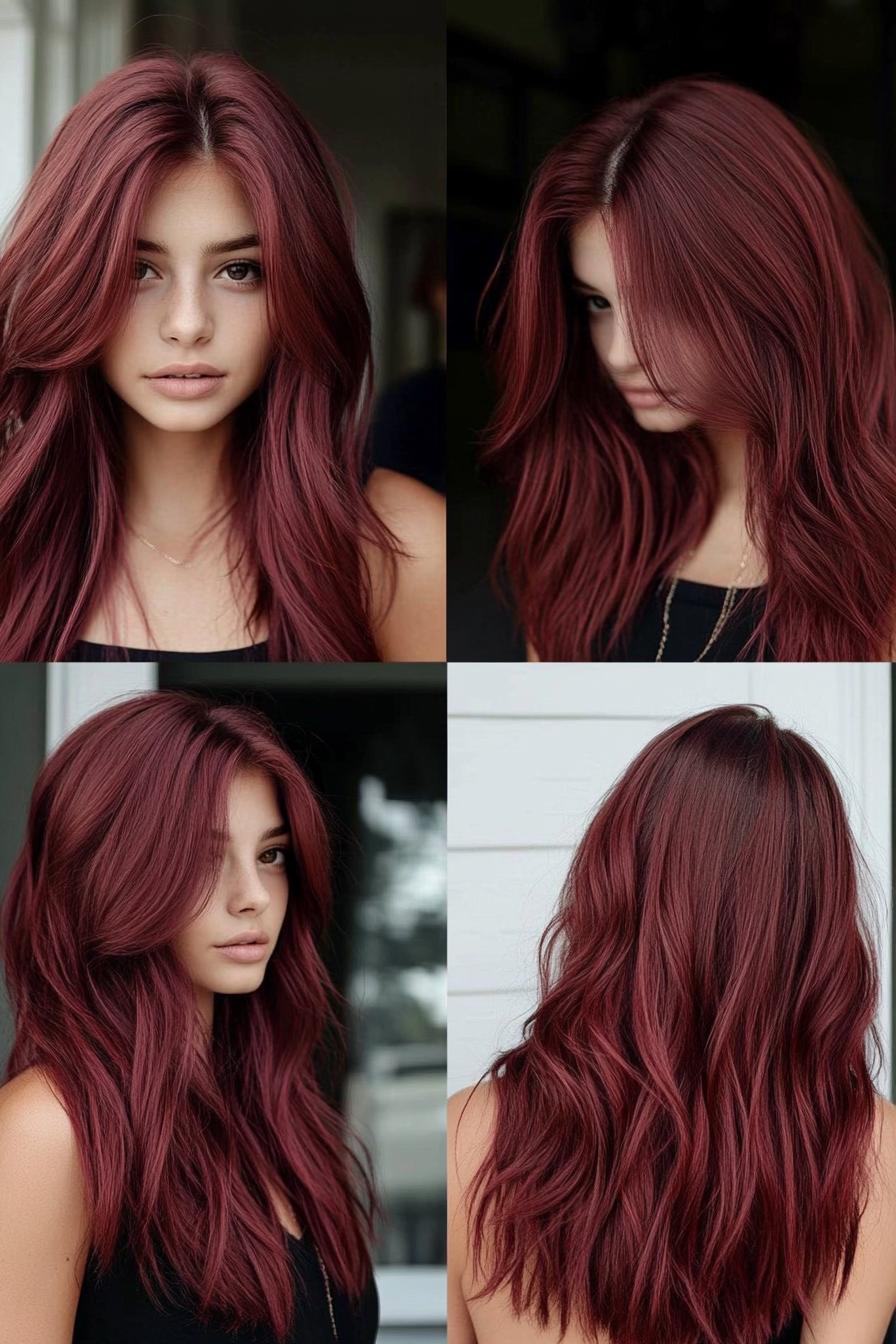 Burgundy Waves of Elegance