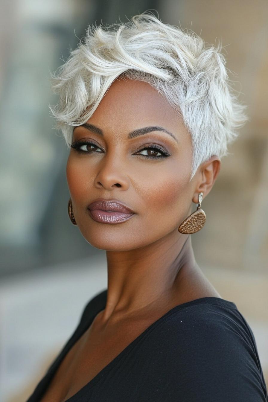 Chic Platinum Pixie Waves