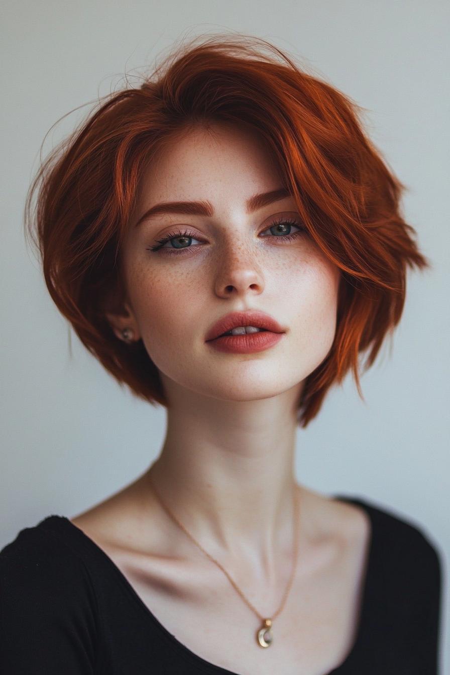 Chic Reddish-Brown Bob