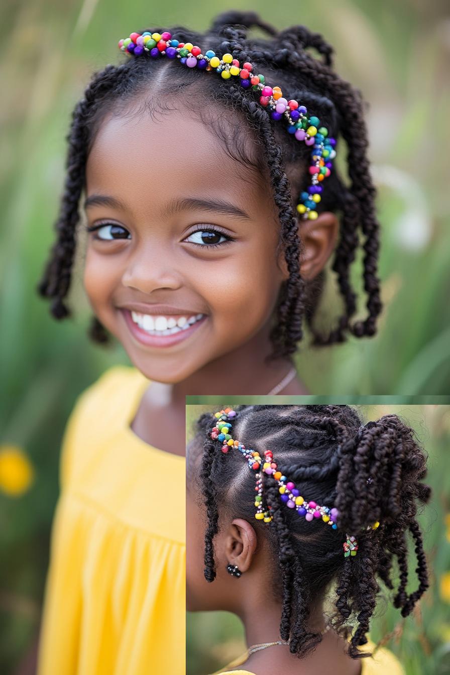 Colorful Crowned Braided Elegance