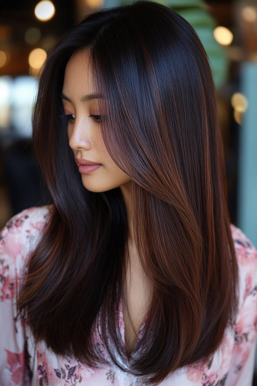 Elegant Layered Brown Tresses