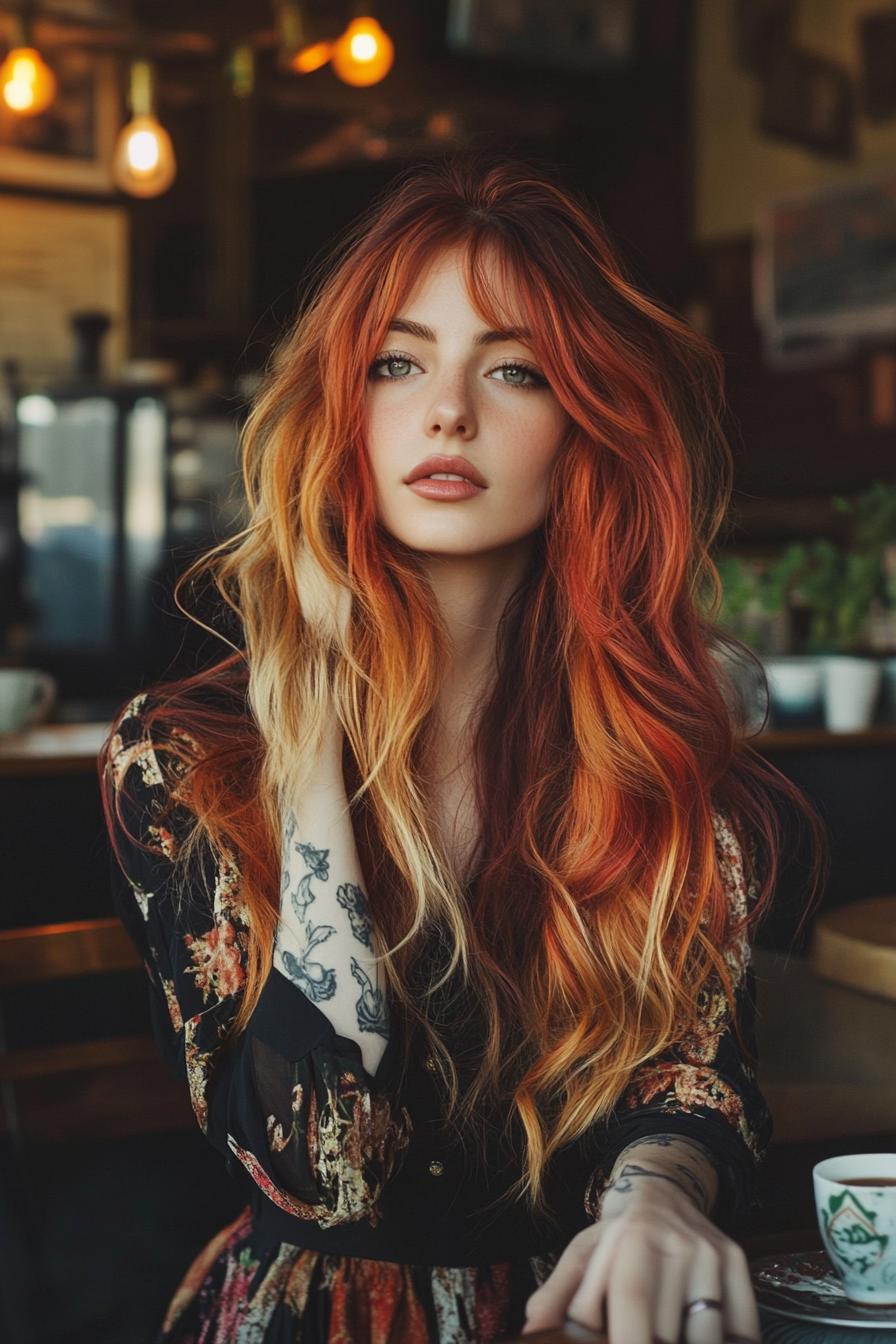 Fiery Hair Elegance Unleashed