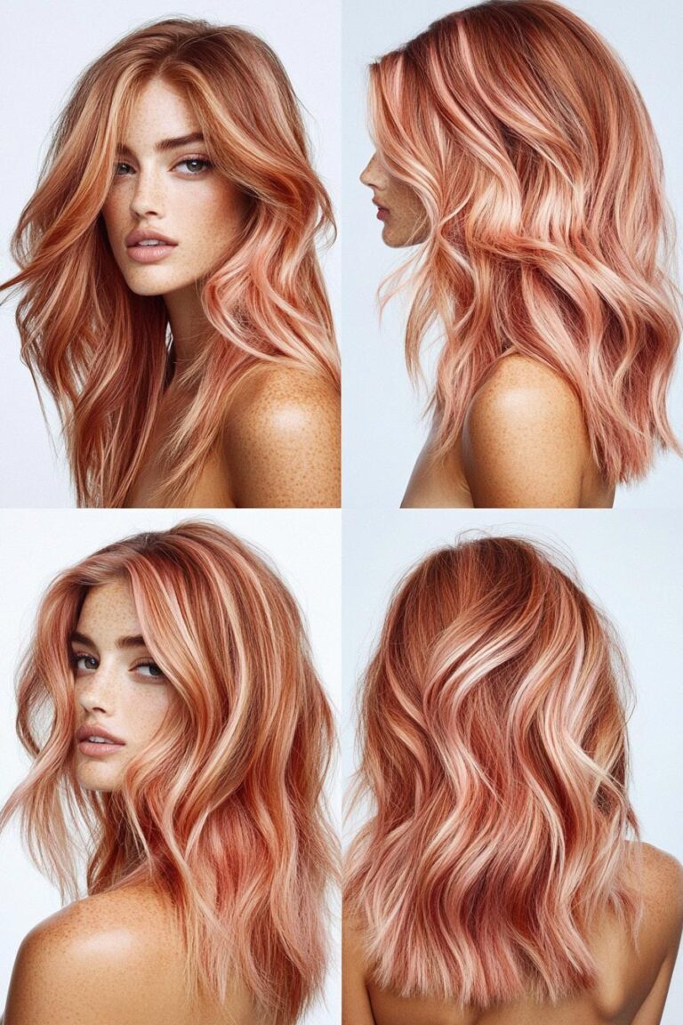 peachy pink waves