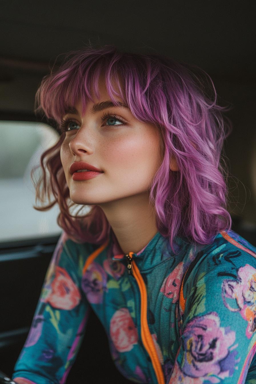 Purple Waves Stunning Fringe