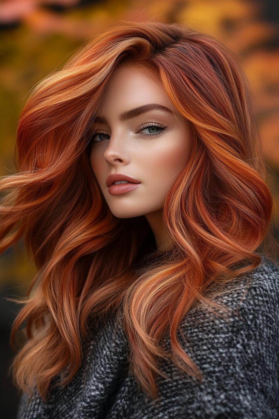 Radiant Auburn Waves