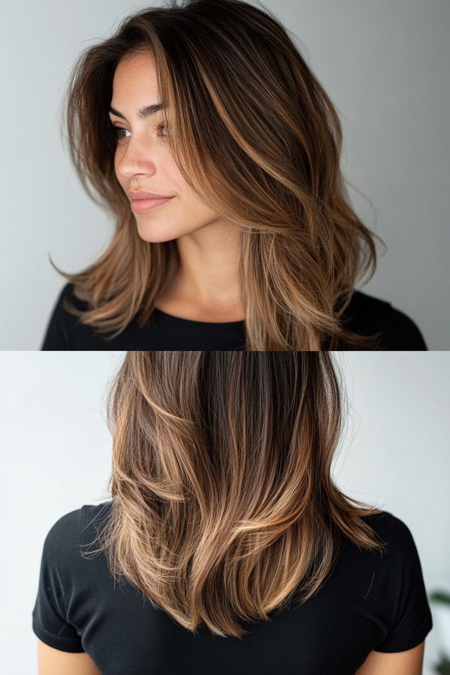 Radiant Caramel Layered Locks