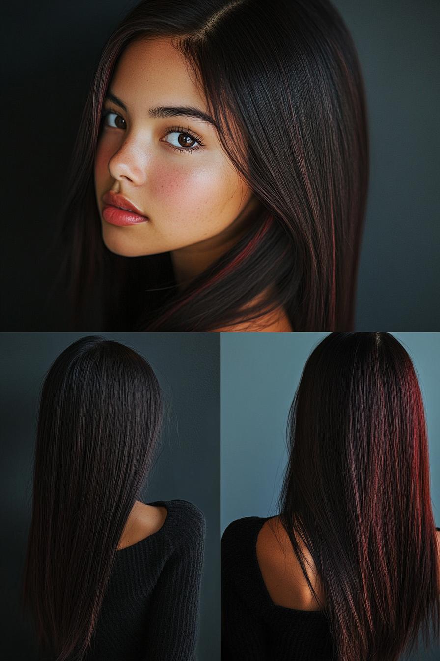 Radiant Dark Red Locks