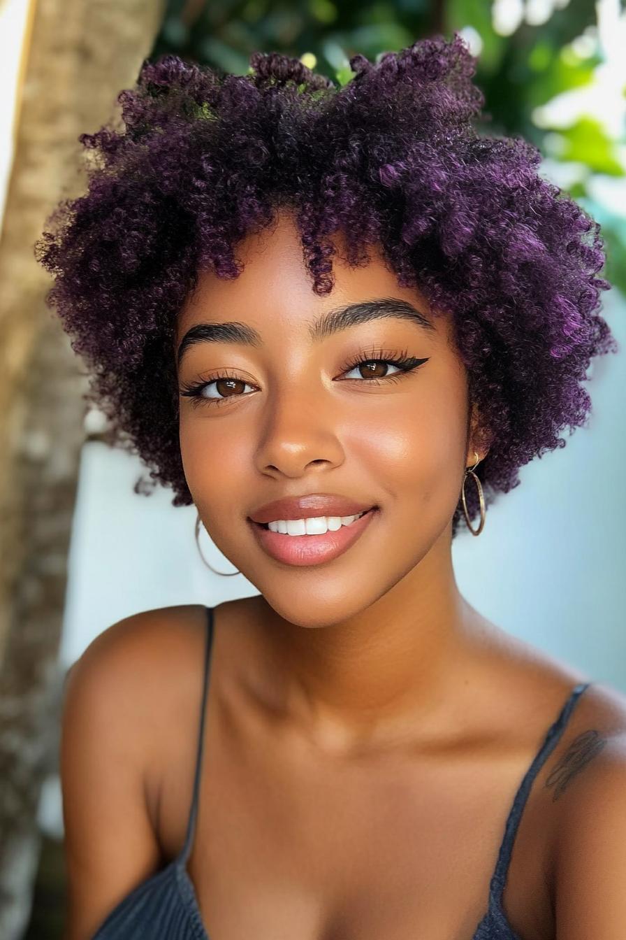 Radiant Purple Curls Unleashed