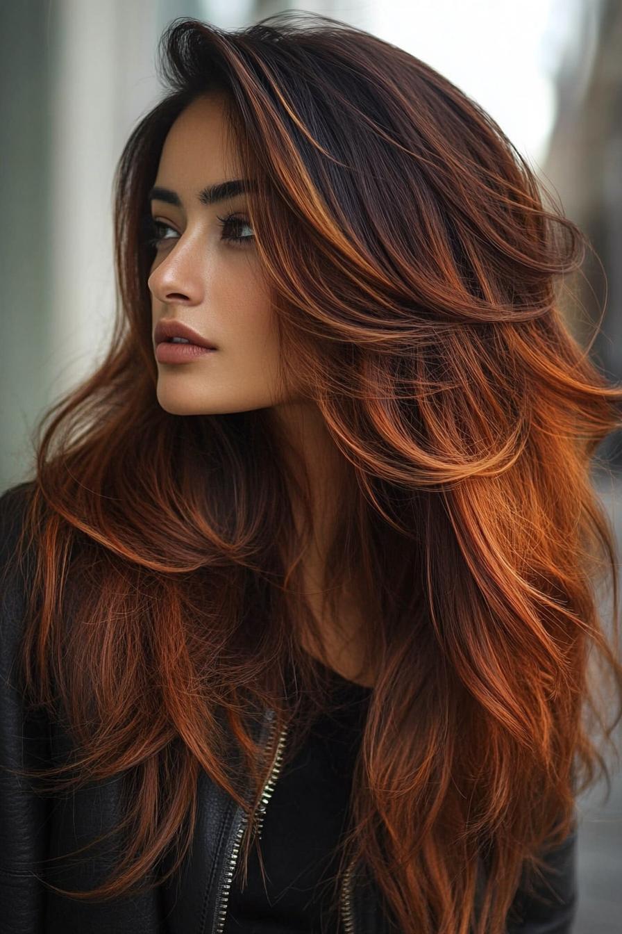 Vibrant Auburn Hair Cascade