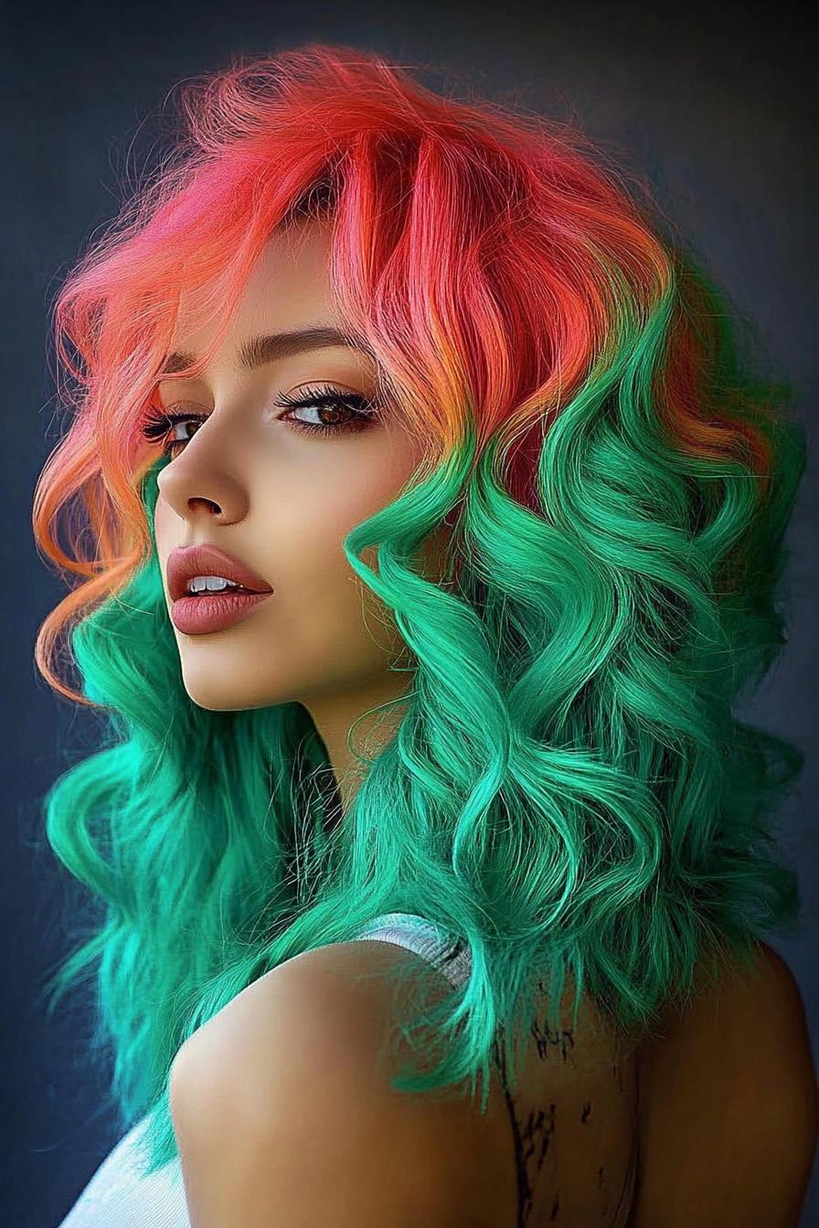 Vibrant Colorful Curly Glam