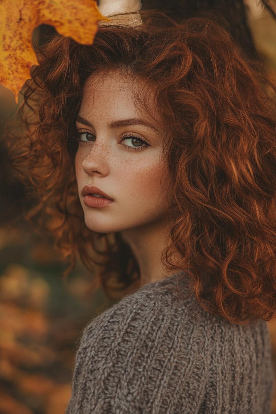 Auburn Curls Embrace Beauty