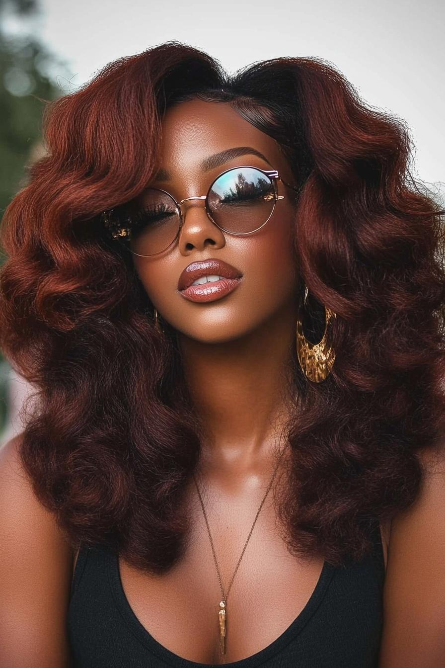 Bold Burgundy Waves