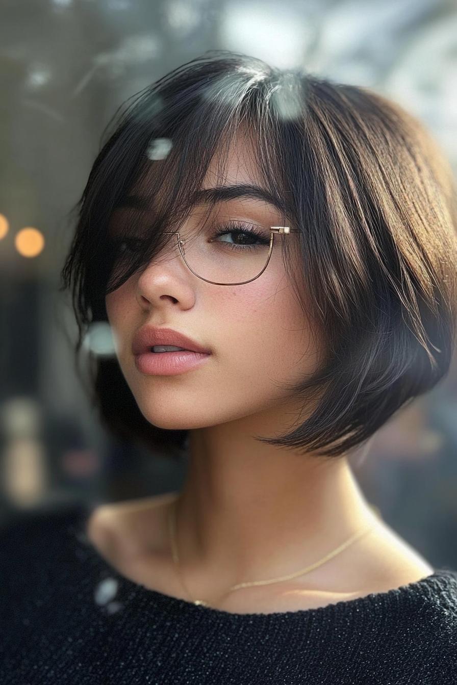 Chic Bob Side-Swept Bangs