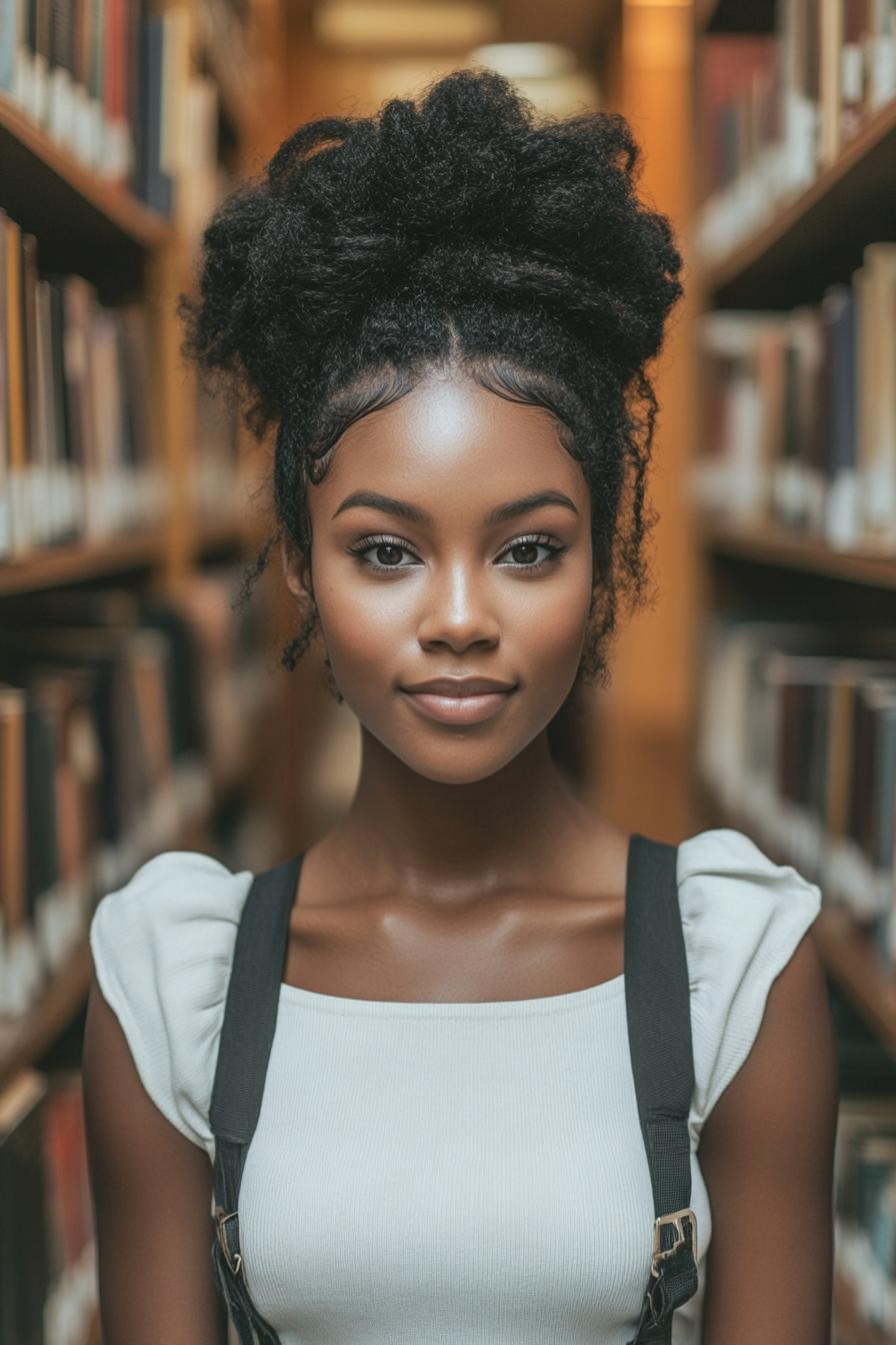 Elegant Natural Curls Updo