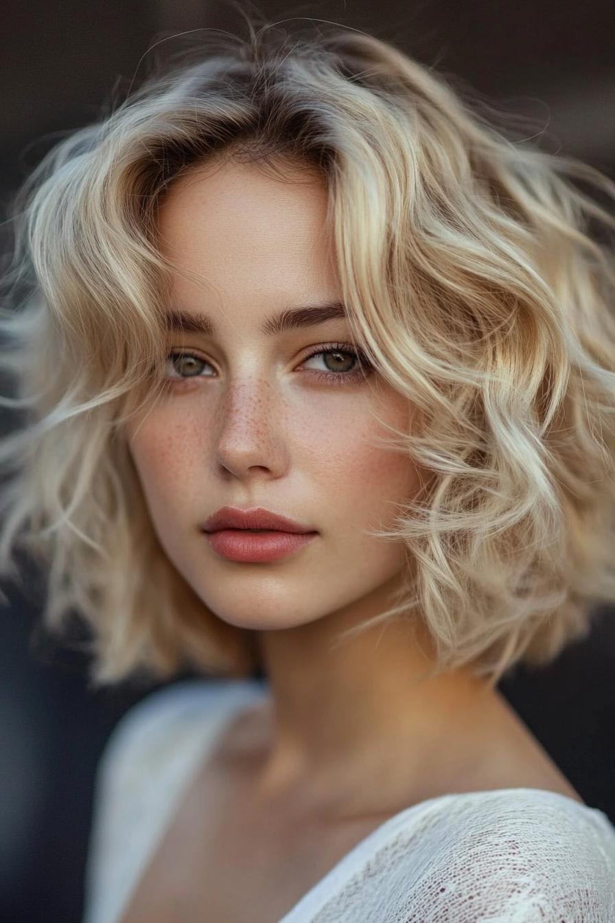 Playful Blonde Bob Waves