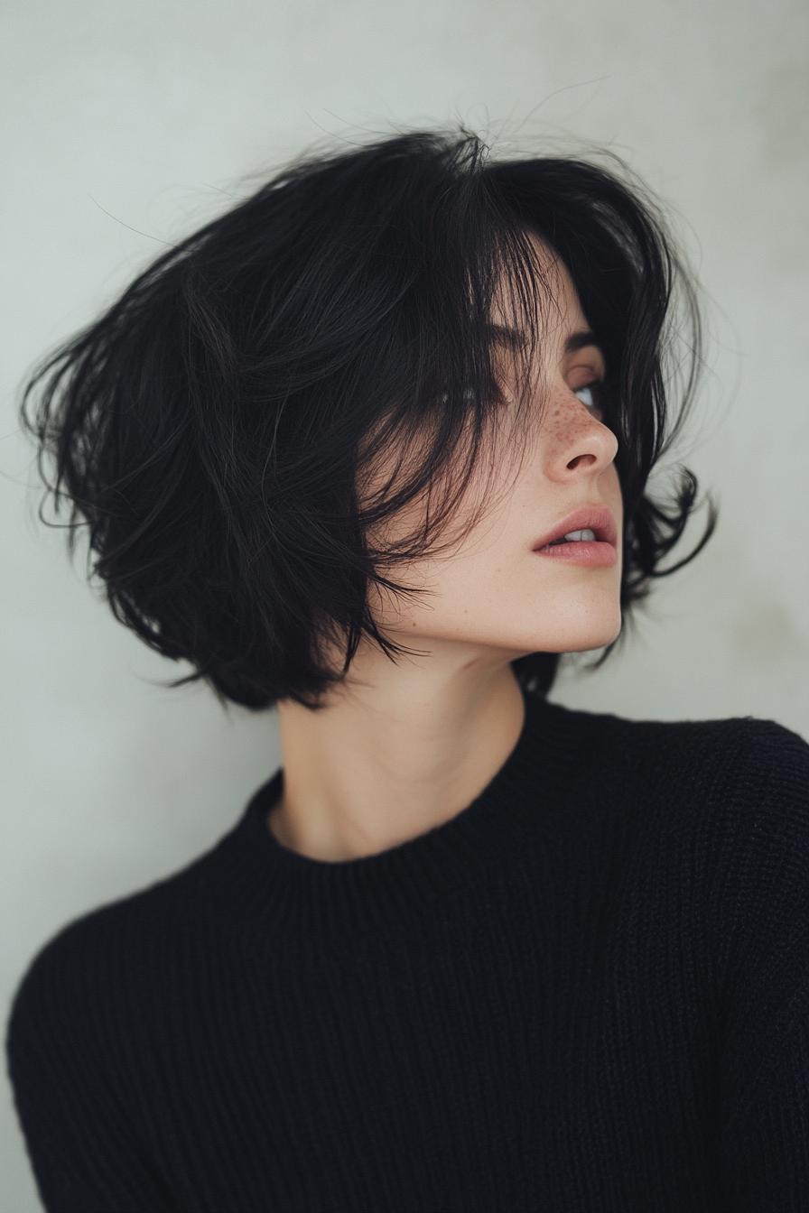 Wavy Chin-Length Bob