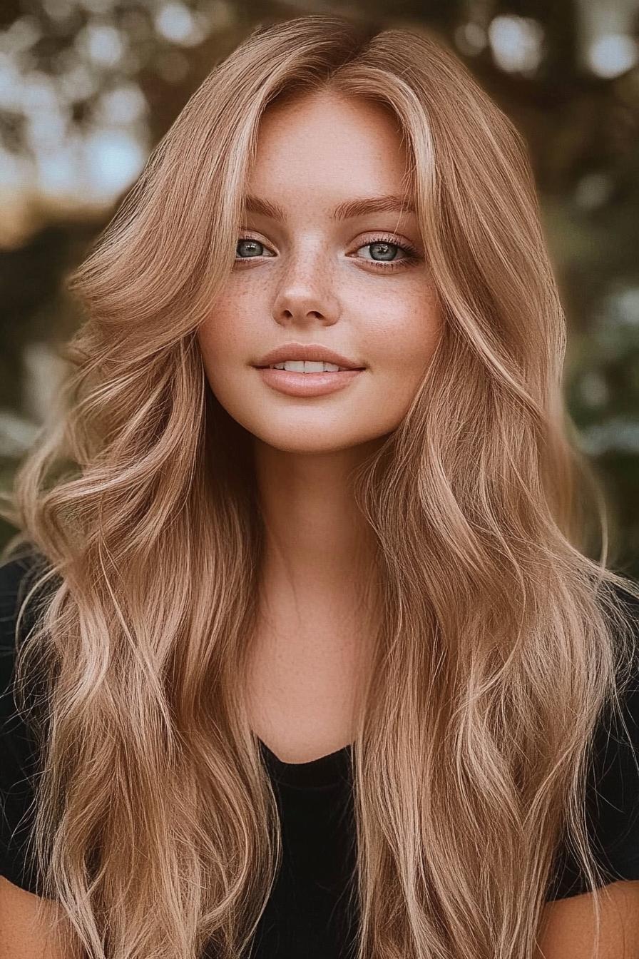 Wavy Golden-Brown Elegance