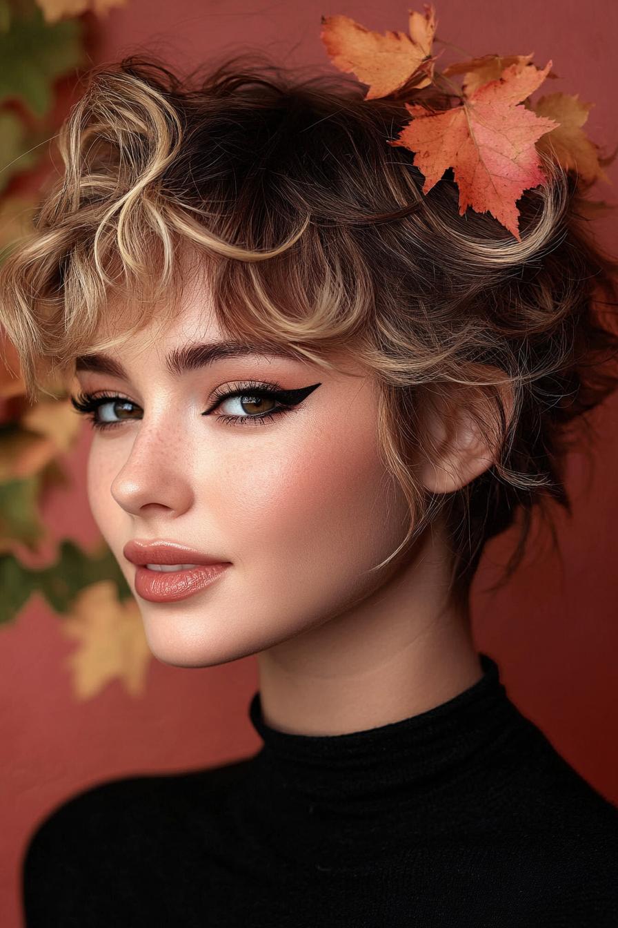 autumn charm in her hair