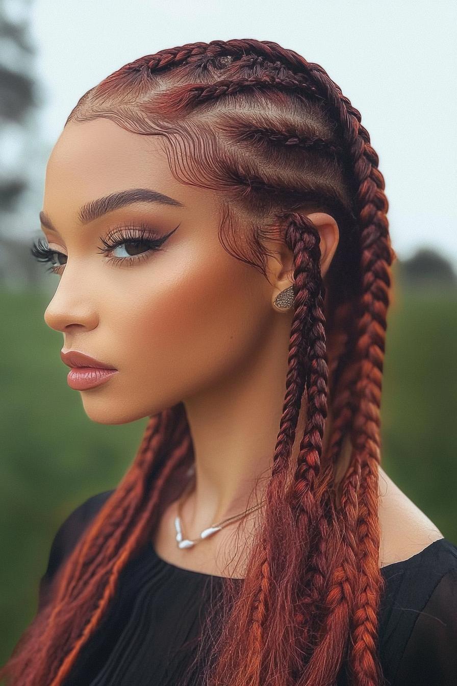 Bold Red Braided Elegance