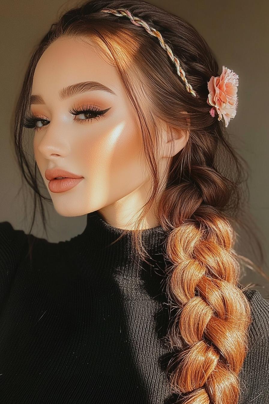 Braided Elegance with Flower