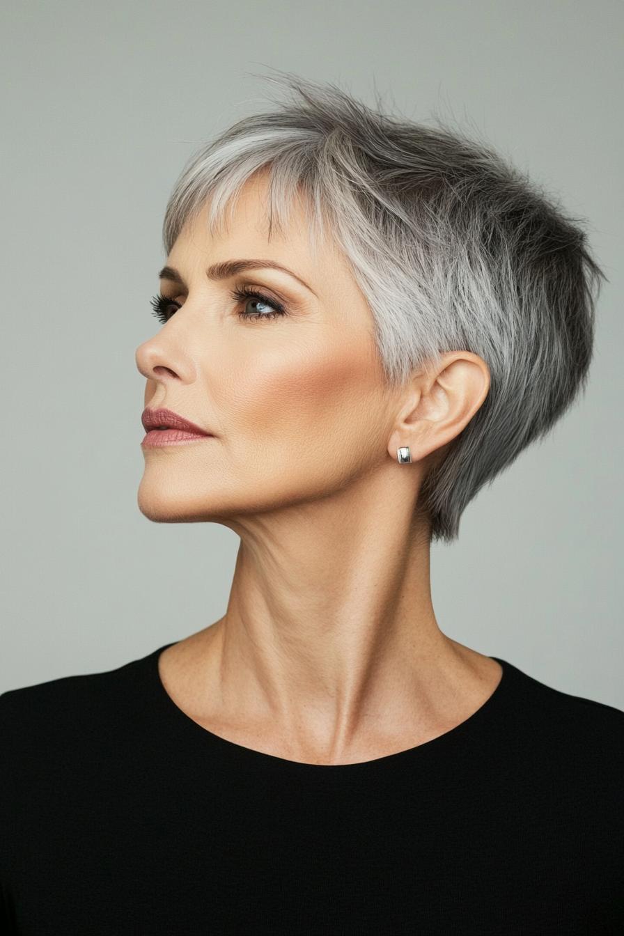 Chic Gray Pixie Style