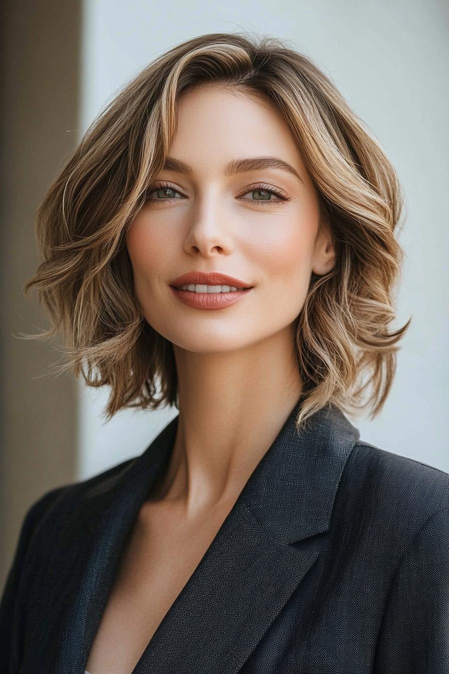 Chic Wavy Layered Bob