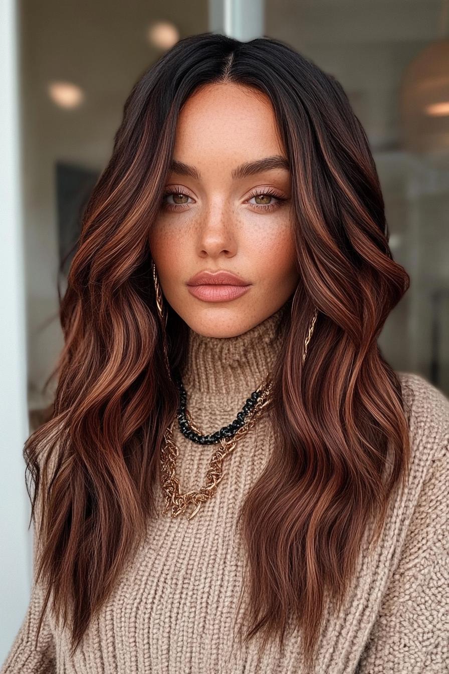 Deep Chocolate Auburn Waves