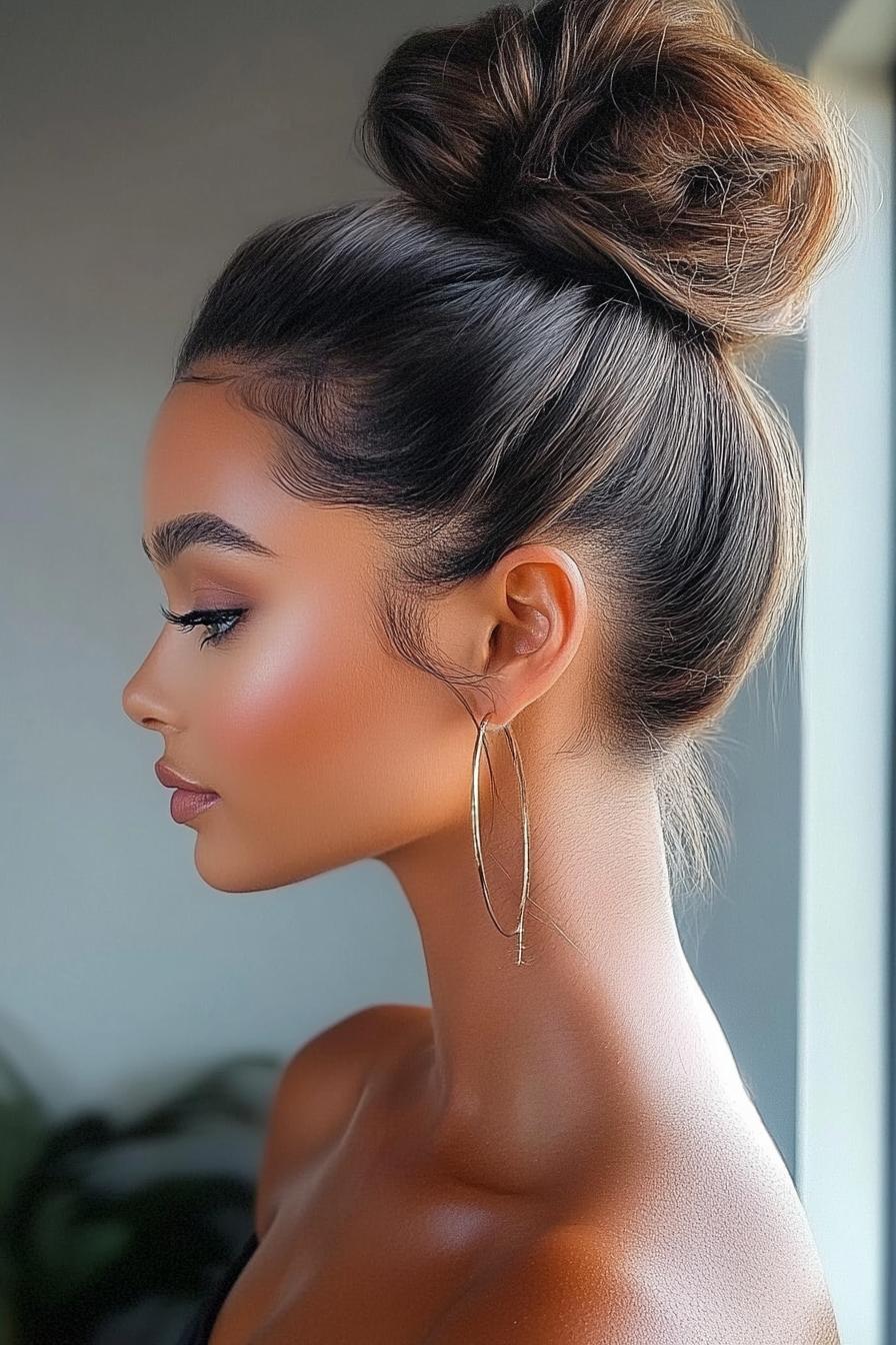 Elegant High Bun Hairstyle