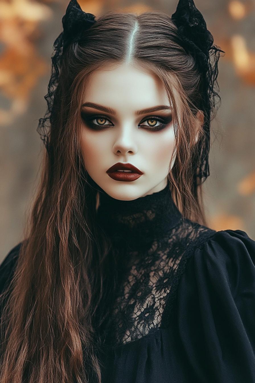 Gothic Elegance with Cat Ears