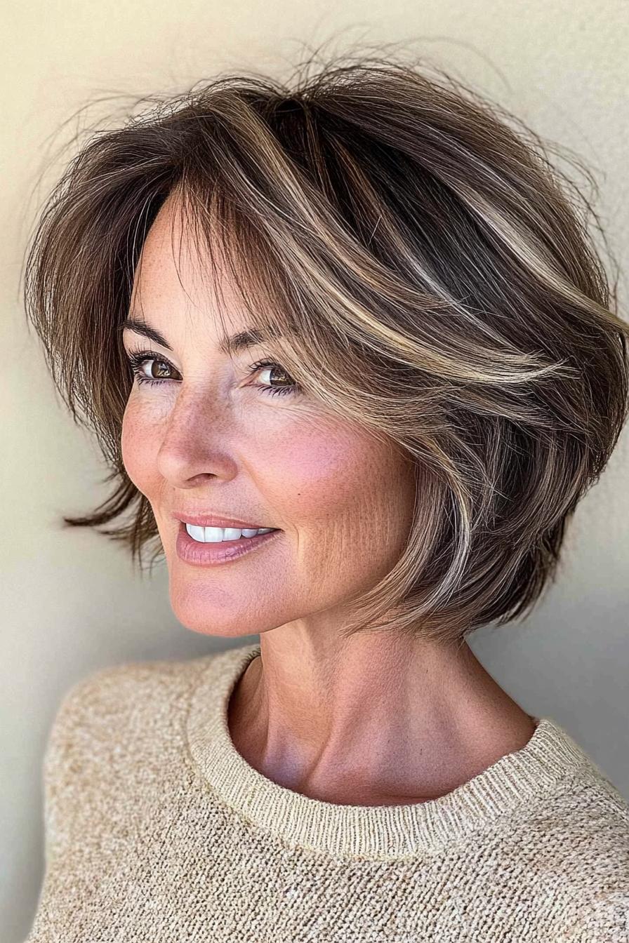 Layered Bob with Highlights