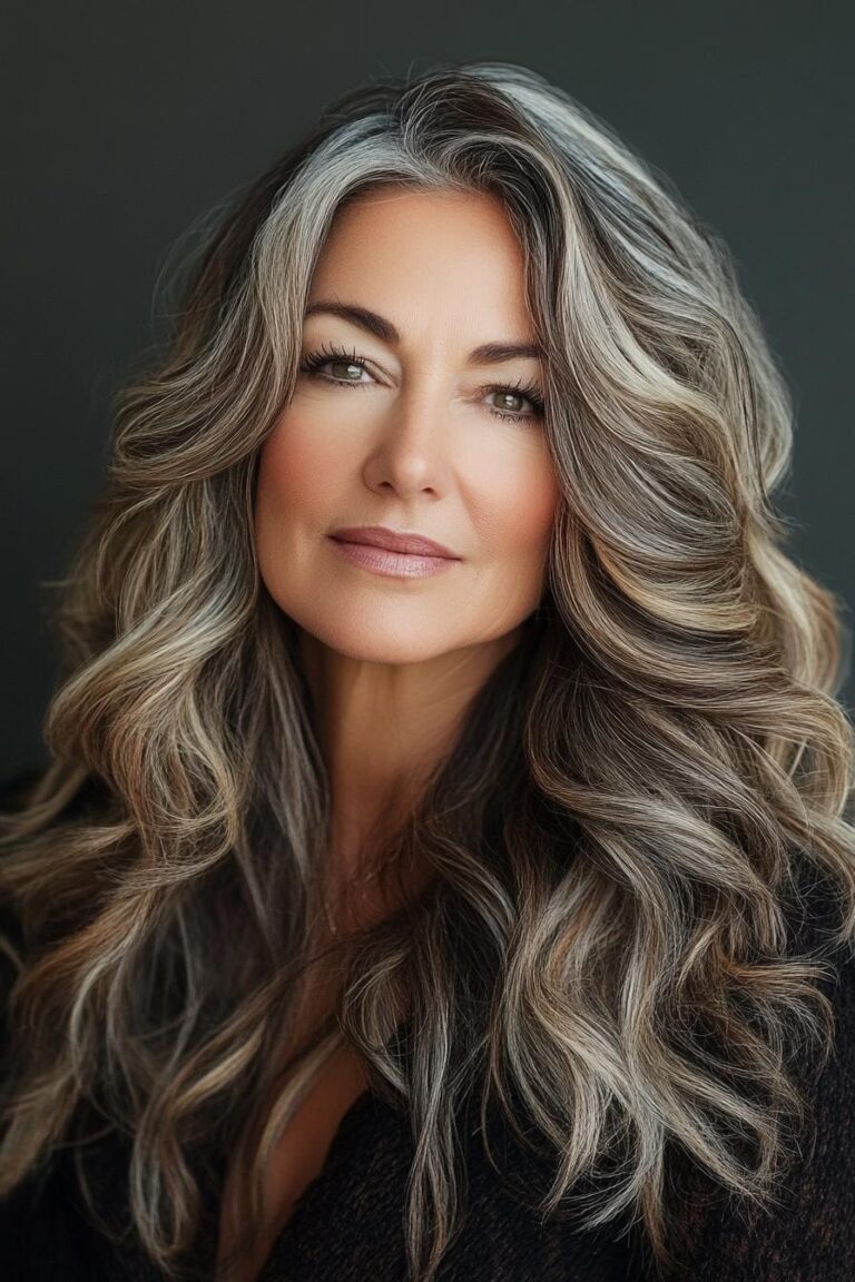 21 Elegant Gray Highlights for Brown Hair Over 50