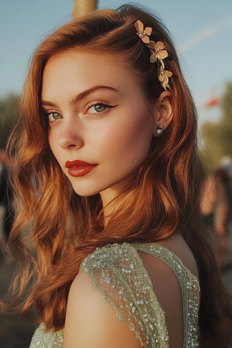 Vintage Floral Hair Charm