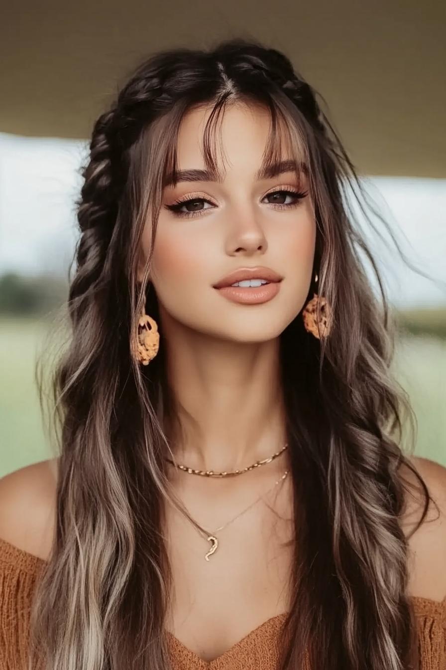 Wavy Elegance with Braids