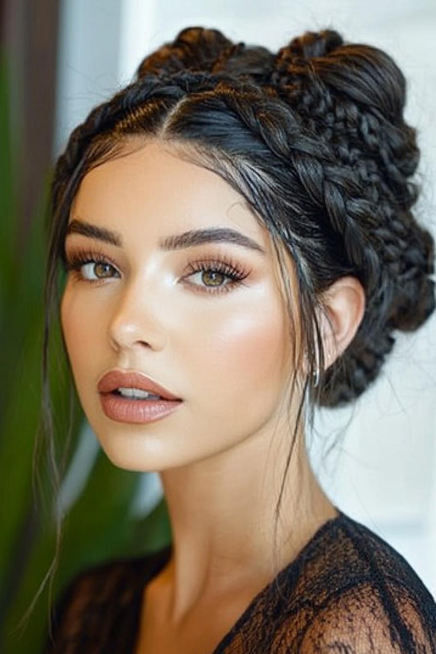 Braided Elegance in Buns