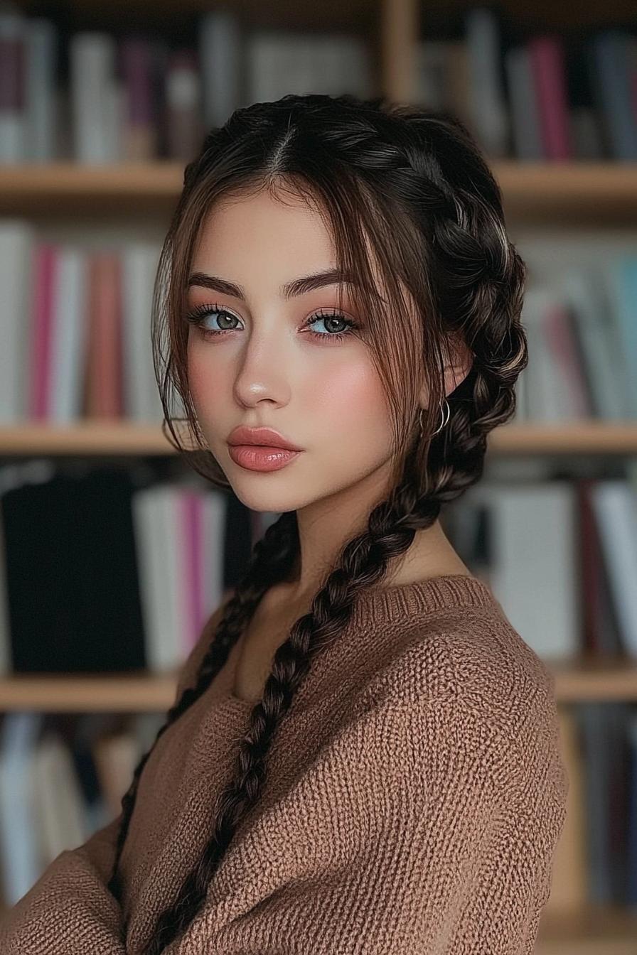 Braids and Gentle Bangs