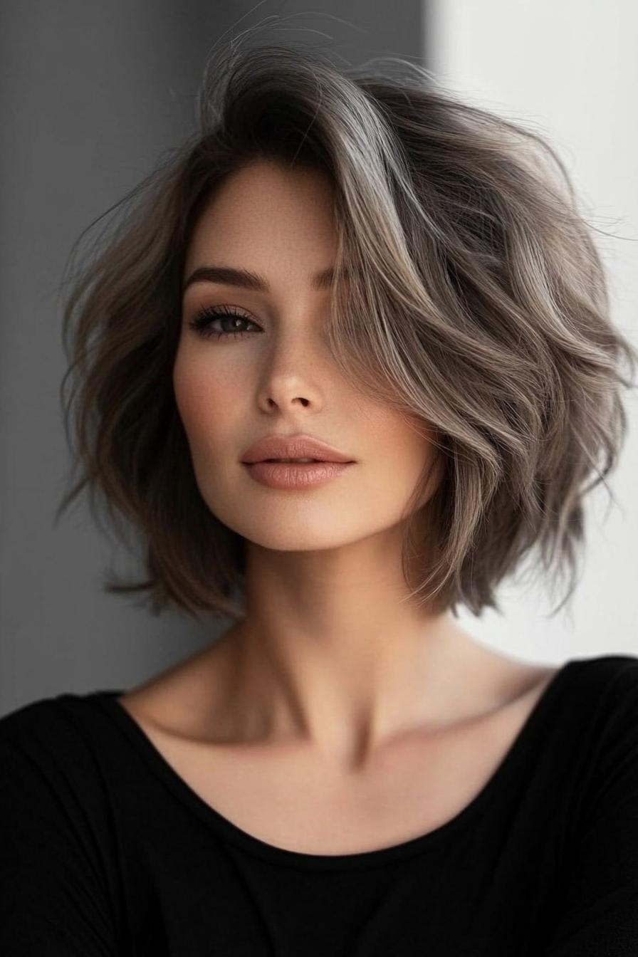 Chic Asymmetrical Wavy Bob