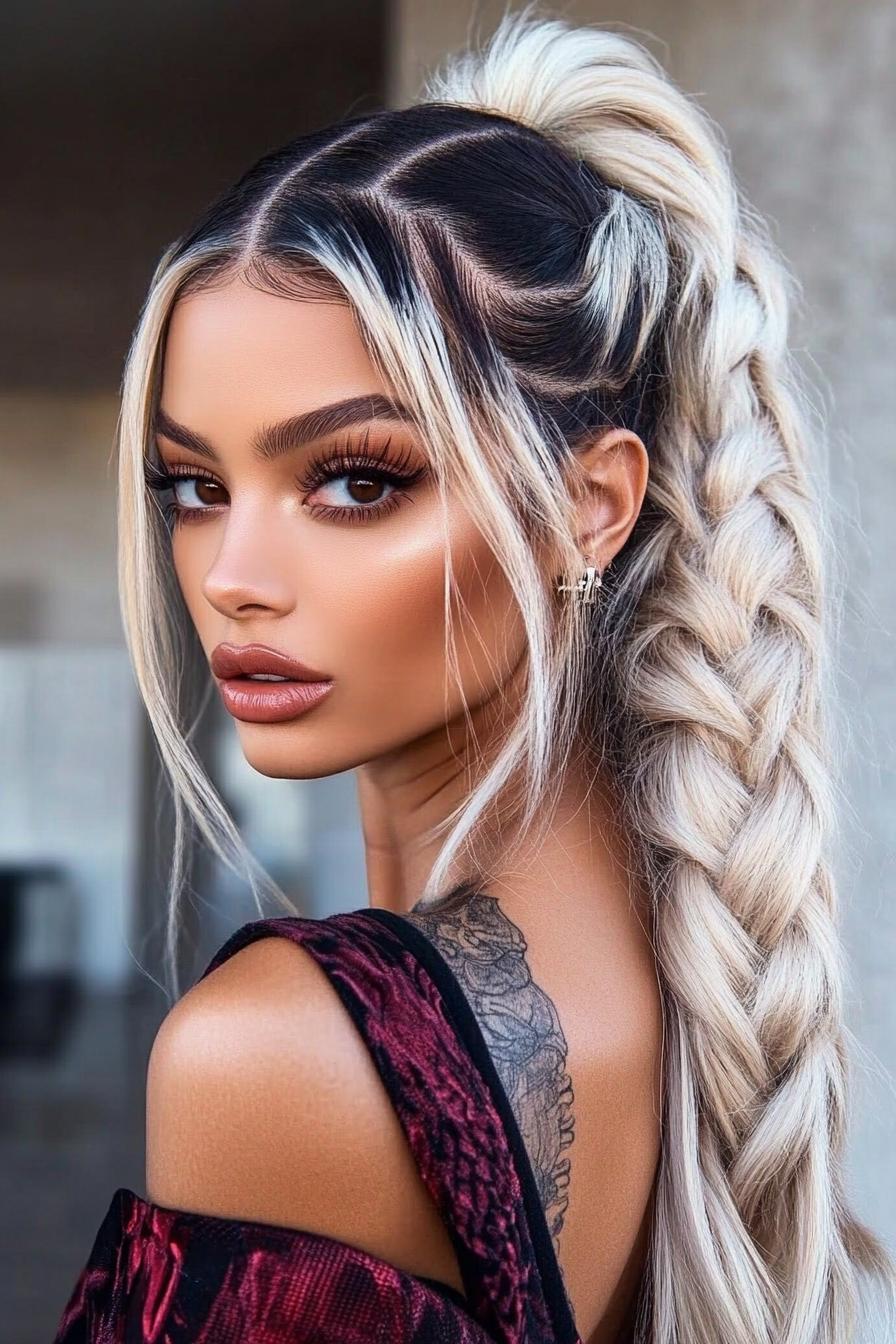 Chic Platinum Braid Style