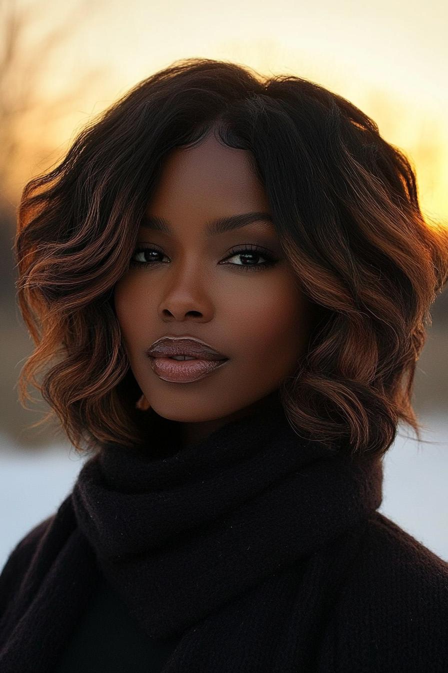 Chic Wavy Bob Highlights